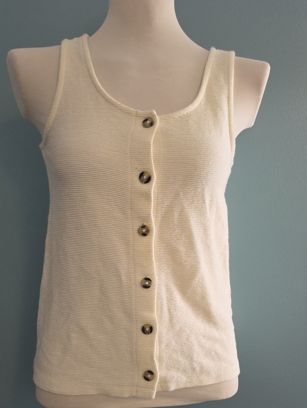 Madewell Cream Button-Front Tank Sz XS